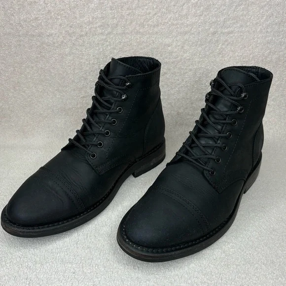 Thursday Boot Co Captain Lace Up Boots Women’s 7.5 38 Black Nubuck Leather Biker - Picture 7 of 13